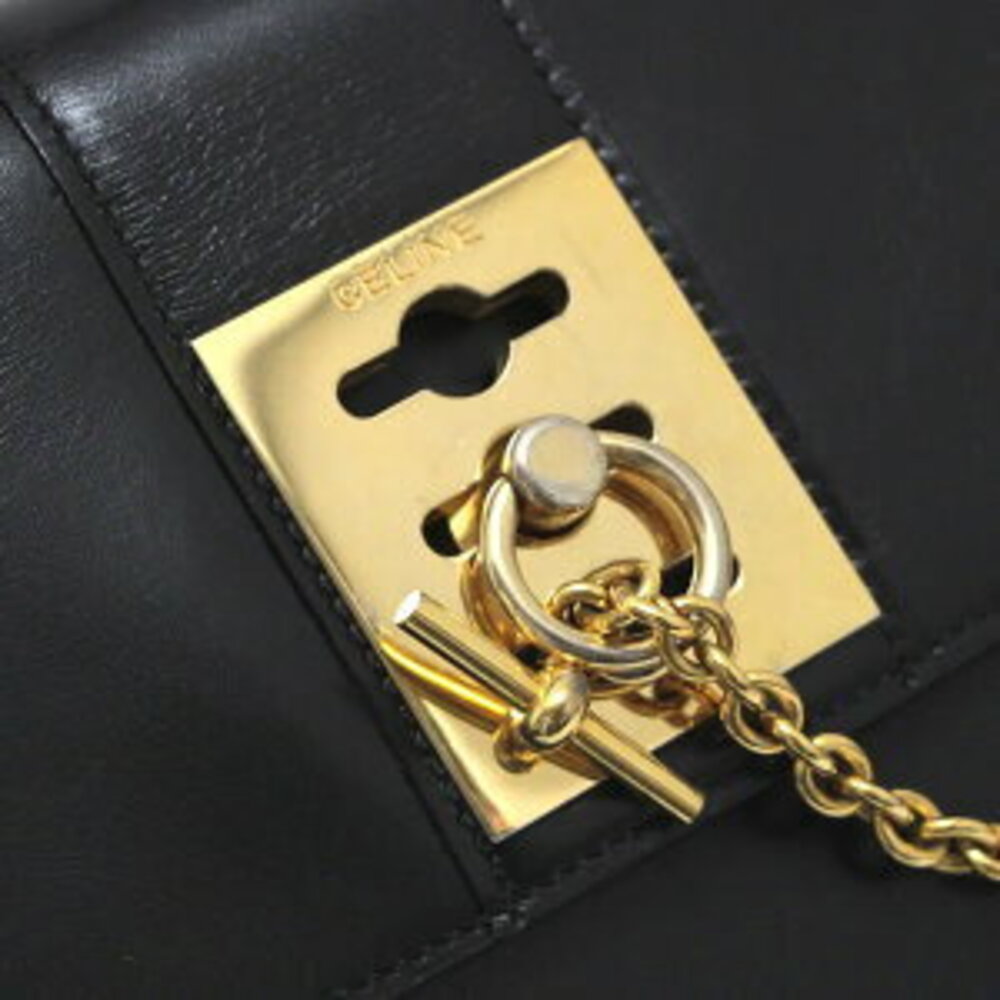 Celine Handbag Chain Lock Leather Black - Picture 6 of 6
